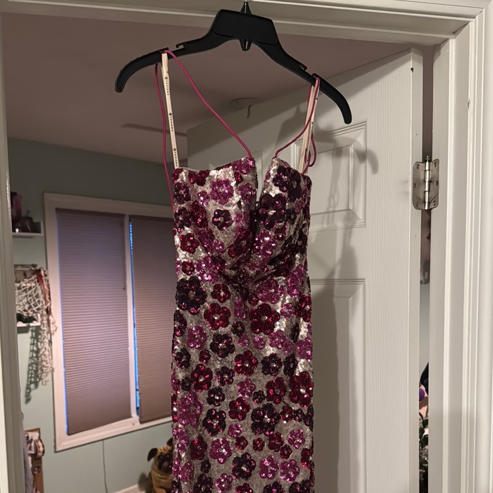Sherri Hill Pink Floral Prom Dress - Picture 6 of 6